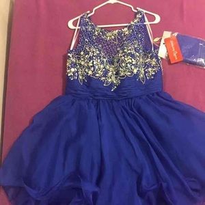 Blue mini prom dress